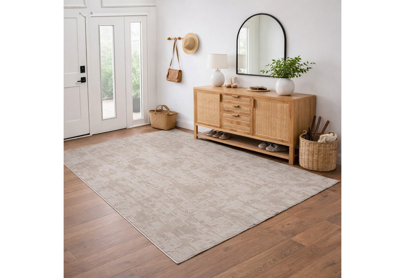 Vimoda Teppich Wohnzimmer COSTA, modern Designteppich 3D Effekt, Rechteckig, Höhe: 11 mm, premium Rechteck Muster hoch-tief Kurzflor weich, Boho Einfarbig – Bild 4 von 5