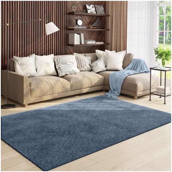 Vimoda Teppich Teppich Wohnzimmer Kurzflor, Rechteckig, Höhe: 8 mm, Teppich Einfarbig weich gewebt, Modern, in Versch. Größen & Farben