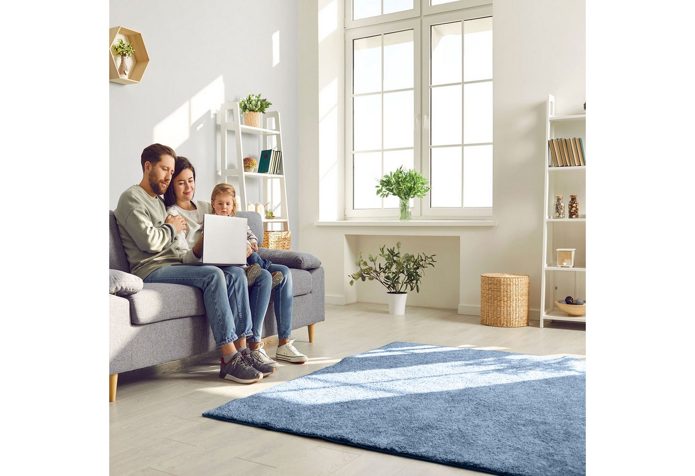 Vimoda Teppich Teppich Wohnzimmer Kurzflor, Rechteckig, Höhe: 8 mm, Teppich Einfarbig weich gewebt, Modern, in Versch. Größen & Farben – Bild 5 von 5