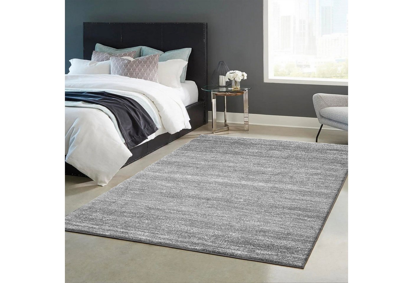 Vimoda Teppich Wohnzimmer Modern Meliert fürs, Schlafzimmer, Flur, Kinderzimmer, Rechteckig, Höhe: 10 mm, meliert & dicht Einfarbig Läufer – Bild 4 von 5