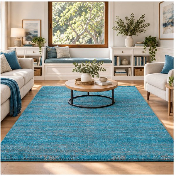 Vimoda Teppich Wohnzimmer Modern Meliert fürs, Schlafzimmer, Flur, Kinderzimmer, Rechteckig, Höhe: 10 mm, meliert & dicht Einfarbig Läufer