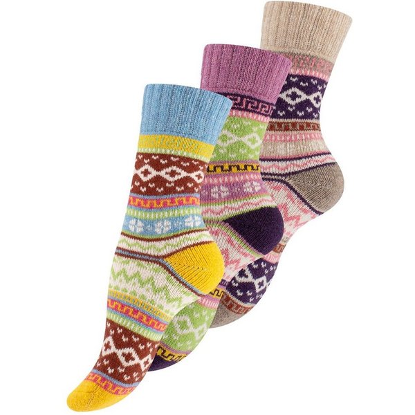 Vincent Creation® Socken (3-Paar) Hygge Socken mit Wolle