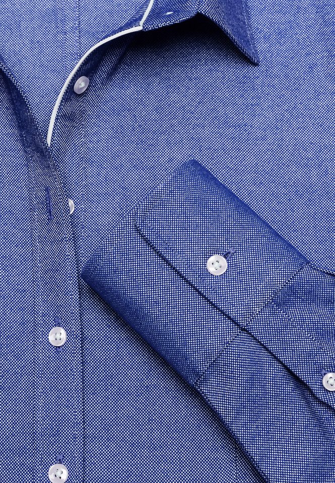 Vincenzo Boretti Klassische Bluse leicht tailliert soft Oxford – Bild 2 von 3