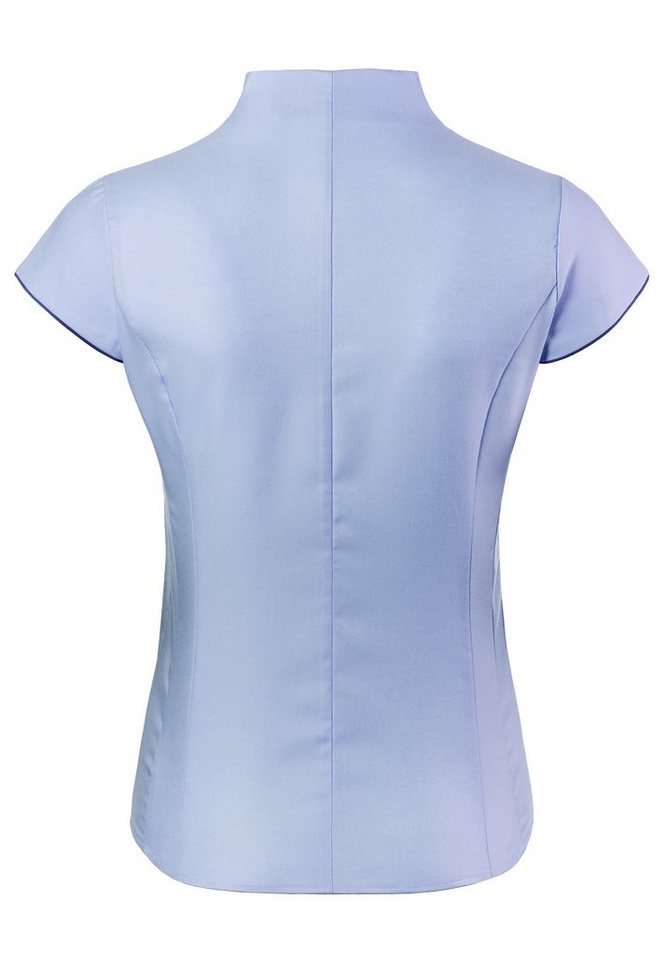 Vincenzo Boretti Klassische Bluse leicht tailliert soft Oxford Kelchkragen Kurzarm – Bild 3 von 3