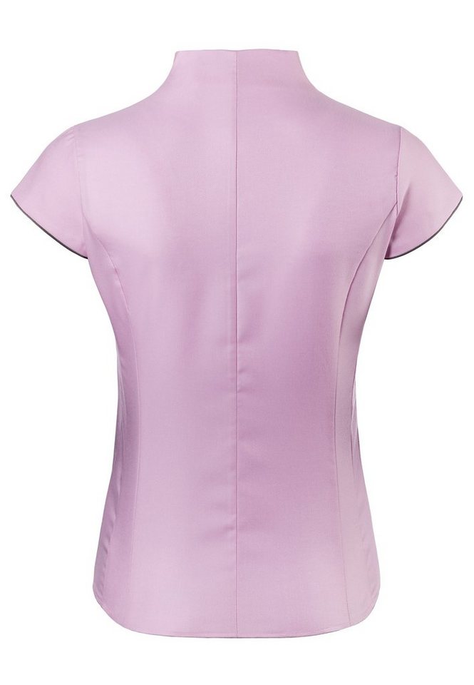 Vincenzo Boretti Klassische Bluse leicht tailliert soft Oxford Kelchkragen Kurzarm – Bild 3 von 3