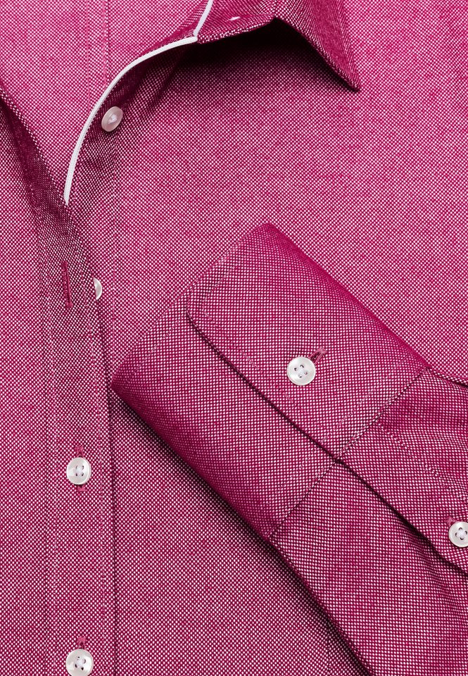 Vincenzo Boretti Klassische Bluse leicht tailliert soft Oxford – Bild 2 von 3