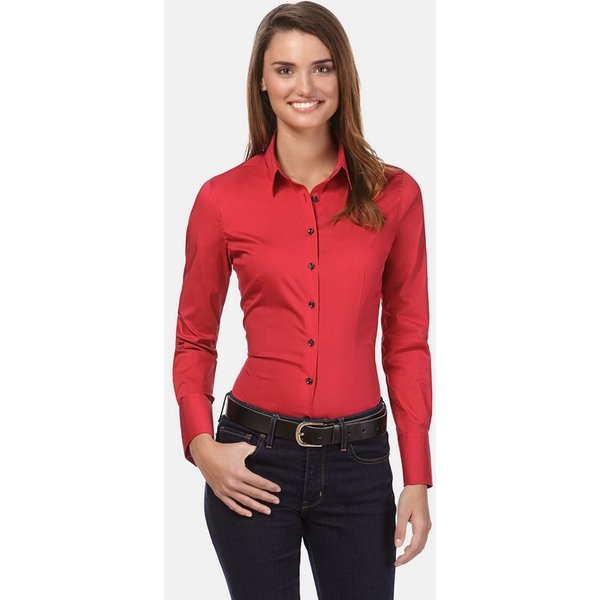 Vincenzo Boretti Klassische Bluse tailliert stretch