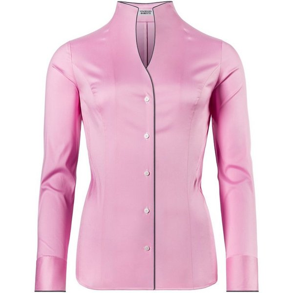 Vincenzo Boretti Klassische Bluse tailliert stretch Kelchkragen