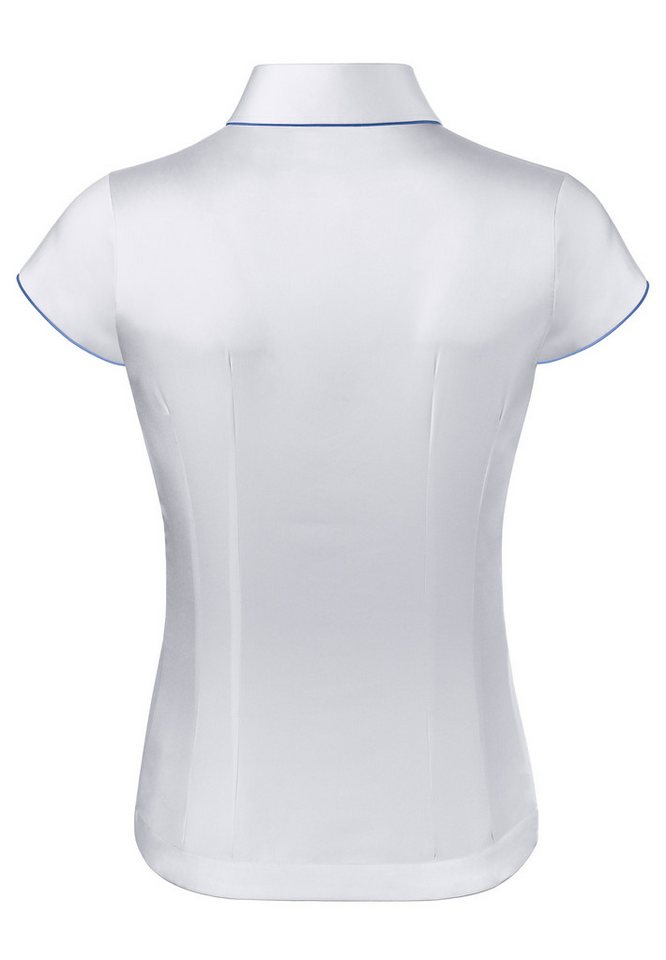 Vincenzo Boretti Klassische Bluse tailliert stretch Kurzarm – Bild 3 von 3
