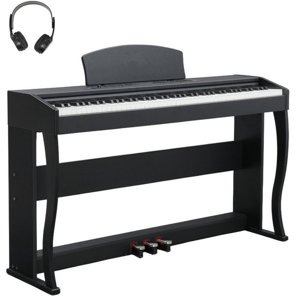 VINGLI Digitalpiano GDP-104 E Piano 88 Tasten, vollgewichtete Tastaturen, Dual Bluetooth, Digitalpiano mit Klavierständer, Weiß/Schwarz/Schwarznussbraun