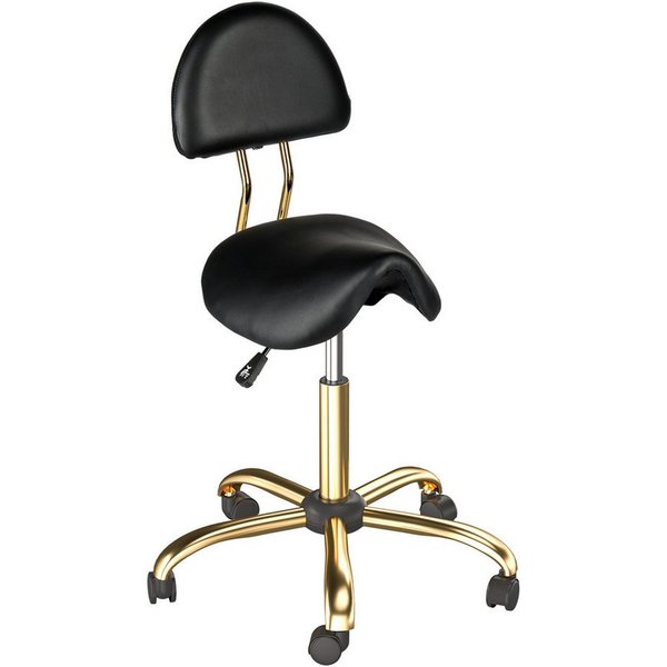 VINGLI Drehhocker Sattelhocker mit Lehne Abnehmbar, Rollhocker Ergonomisch, Bürohocker, Höhenverstellbar 48-63cm, mit Rollen, 180 KG Tragkraft, aus PU-Leder