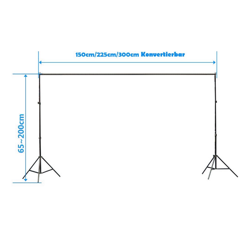 VINGLI Fotohintergrund 2x3m/2,6x3m Verstellbarer Hintergrund Ständer für Fotografie, Fotohintergrund mit 6 Fischmaul Klemmen, Hintergründe für Fotostudios – Bild 3 von 5