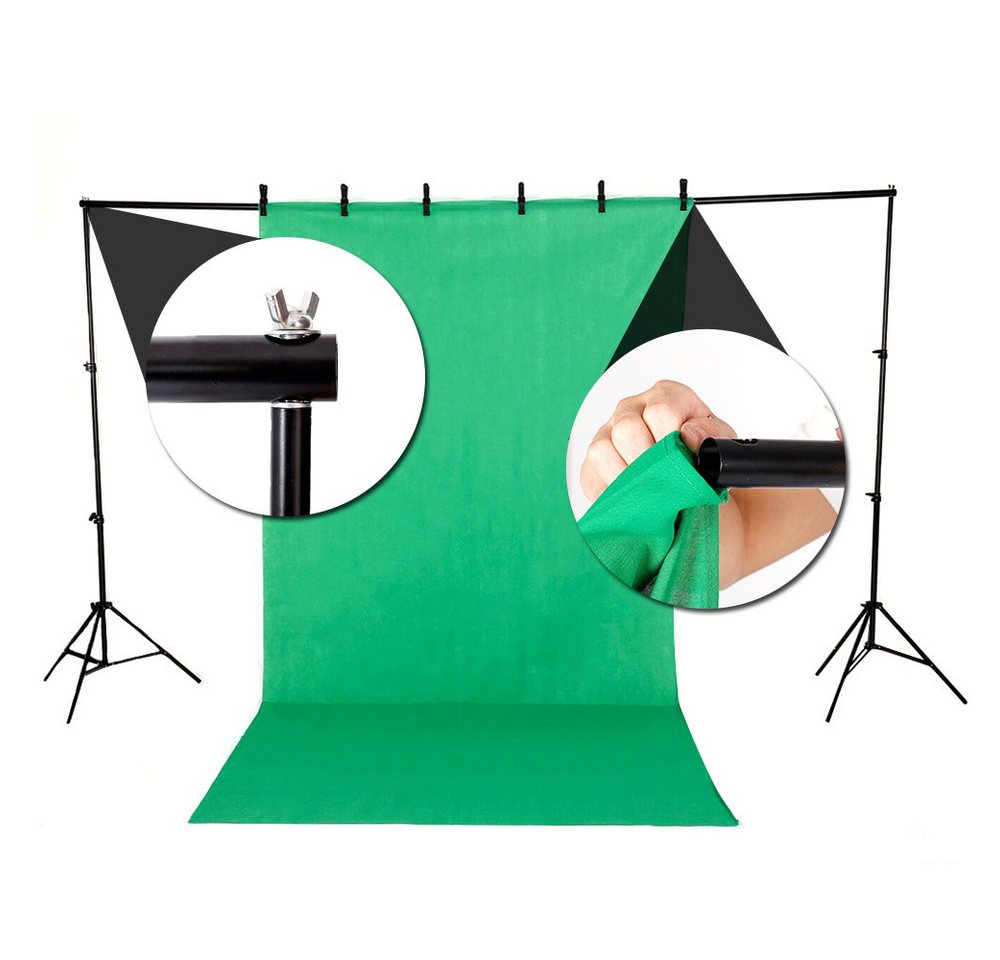 VINGLI Fotohintergrund 2x3m/2,6x3m Verstellbarer Hintergrund Ständer für Fotografie, Fotohintergrund mit 6 Fischmaul Klemmen, Hintergründe für Fotostudios – Bild 4 von 5