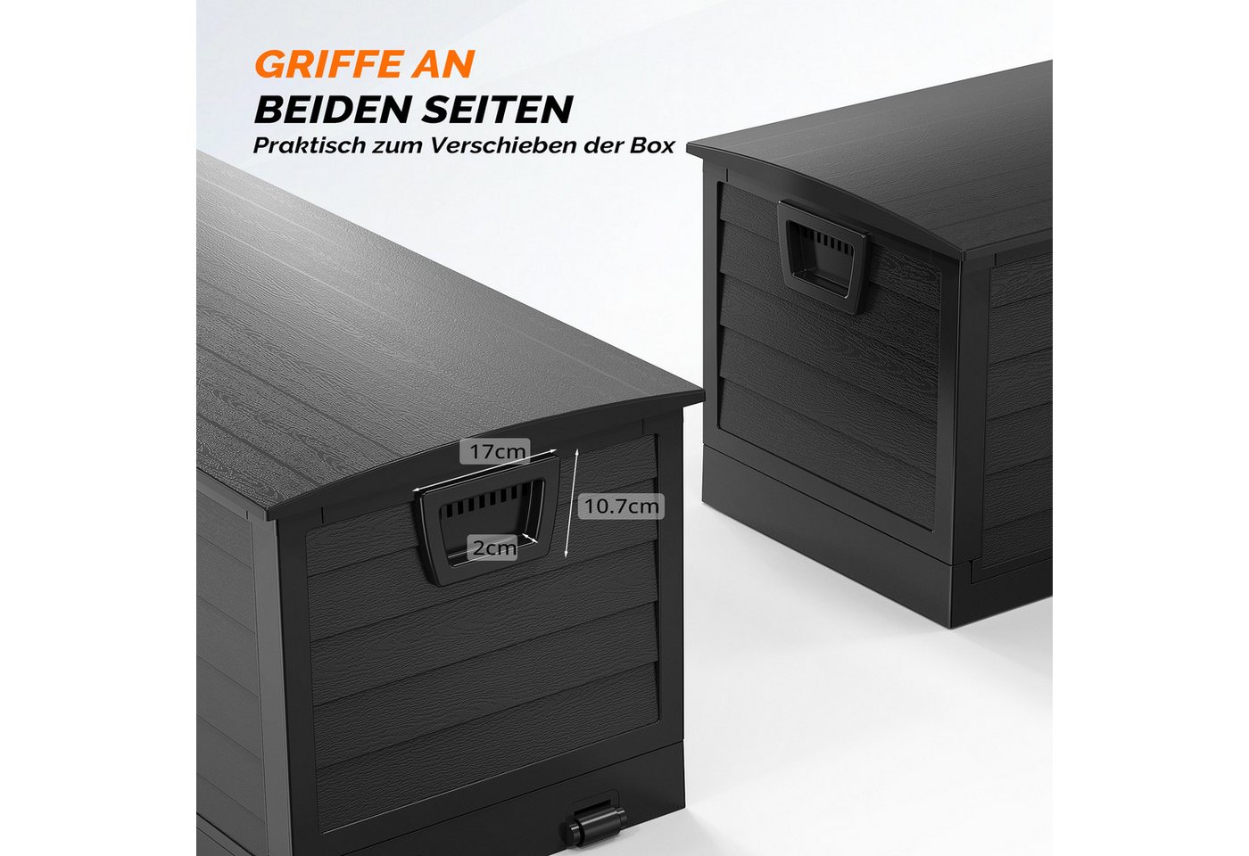 VINGLI Gartenbox Aufbewarungsbox mit/ohne Rädern, Wasserdicht – Bild 5 von 5