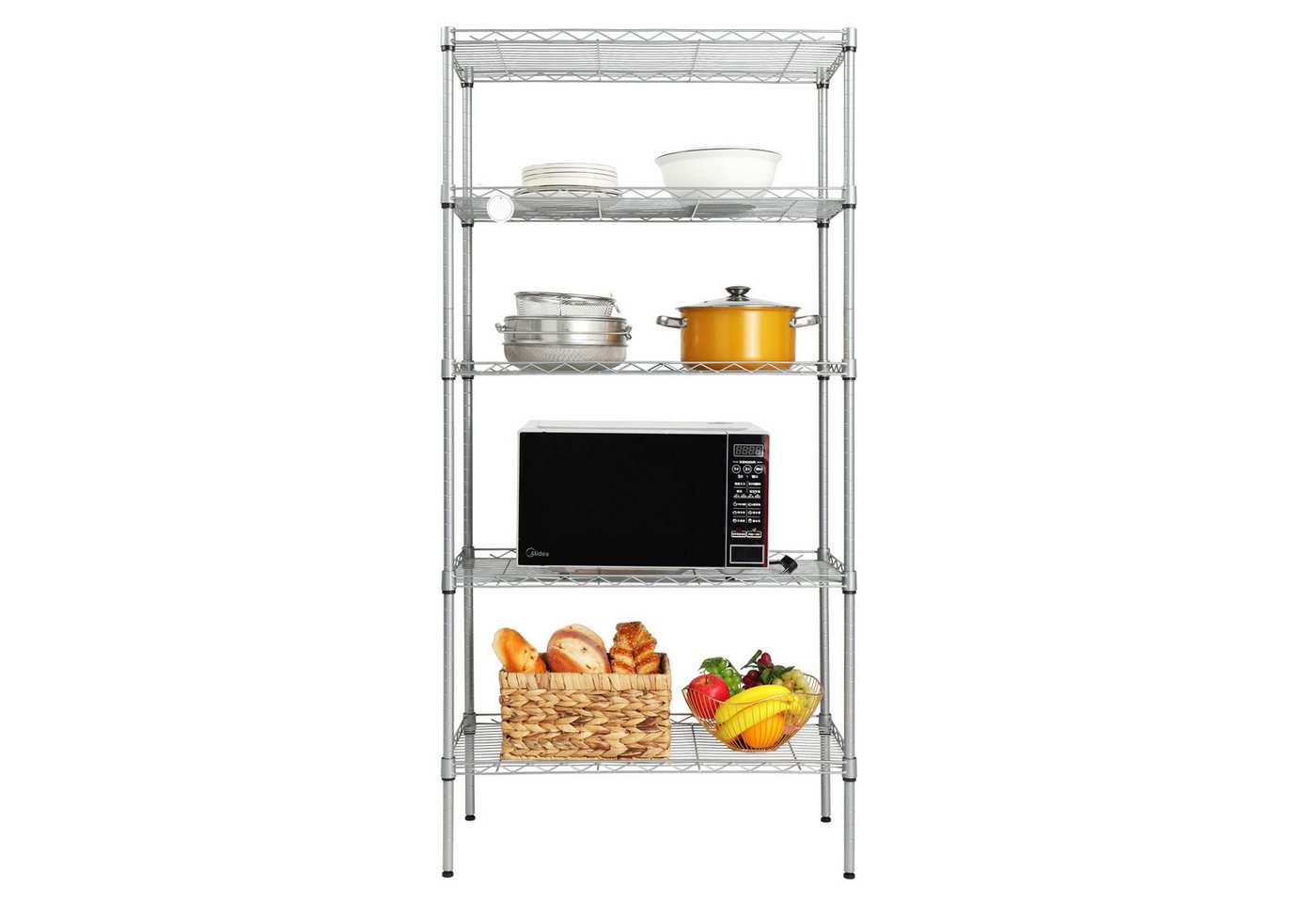 VINGLI Regal Standregal aus Eisen , Küchenregal 5/6 Ablagen, Modern – Bild 4 von 5