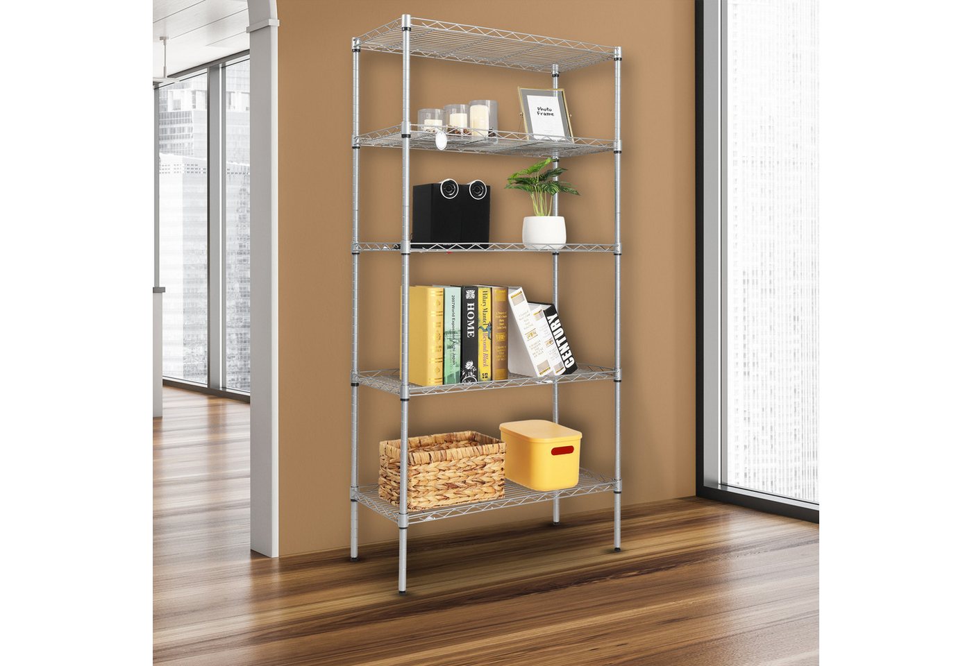 VINGLI Regal Standregal aus Eisen , Küchenregal 5/6 Ablagen, Modern – Bild 5 von 5