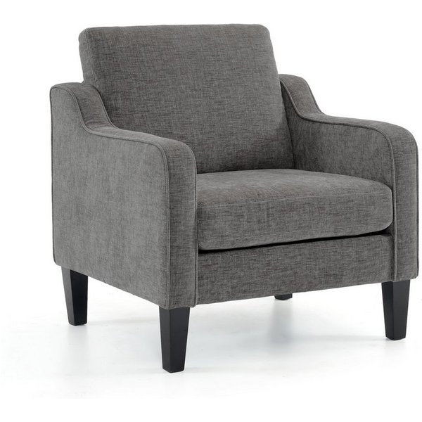 VINGLI Sessel Chenille, Einzelsessel mit Holzbeinen, Polstersessel 76x78 x84cm, Lesesessel mit Armlehnen für Wohnzimmer, Schlafzimmer & Büro