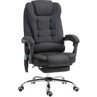 Vinsetto Bürostuhl mit Massagefunktion, Ergonomisch Schreibtischstuhl mit Liege- & Wärmefunktion, Höhenverstellbar Computerstuhl mit Fußstütze, Seitentasche und
