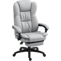 Vinsetto Bürostuhl mit Massagefunktion, Ergonomisch Schreibtischstuhl mit Liegefunktion, Höhenverstellbar Chefsessel mit Drehfunktion, Fußstütze, Fernbedienung,