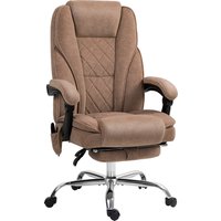 Vinsetto Bürostuhl mit Vibrtationsmassage, Ergonomischer Schreibtischstuhl mit Liegefunktion, Heizung, Höhenverstellbarer Drehstuhl mit Fußstütze, Fernbedienung