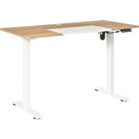 Vinsetto Computertisch Elektrischer Schreibtisch, Stehschreibtisch, höhenverstellbar, Tischgestell mit Motor, Metall, Natur+Weiß Aosom