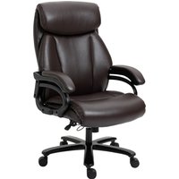 Vinsetto Ergonomisch Chefsessel mit Wippfunktion, Ledersessel braun, höhenverstellbar, bis 180 kg Belastbarkeit Aosom.de