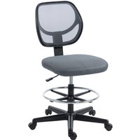Vinsetto ergonomischer Bürostuhl, Bürosessel mit Fußring, Mesh-Zeichenstuhl, höhenverstellbar, geschwungener Rücken, 360° drehbar, für Homeoffice und Studio, du