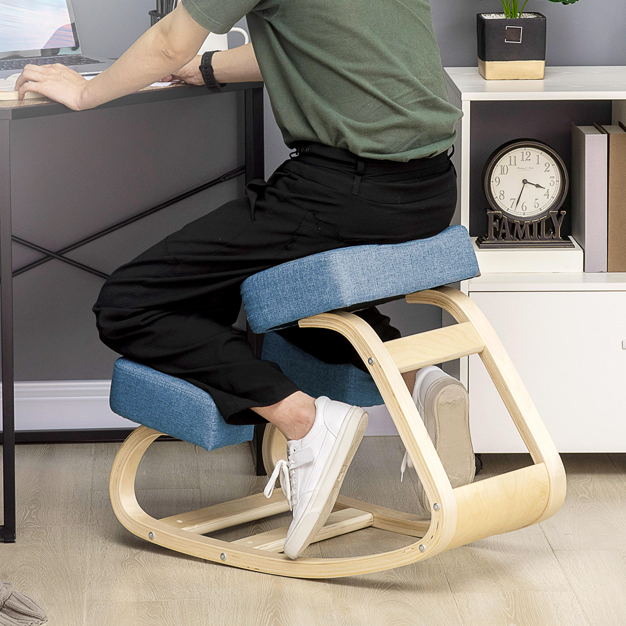 Vinsetto Ergonomischer Kniestuhl, Kniehocker Gesundheitsstuhl für Zuhause, Büro, Meditation, zur Verbesserung der Rückenschmerzen Nackenschmerzen Lindern & Körp – Bild 2 von 2