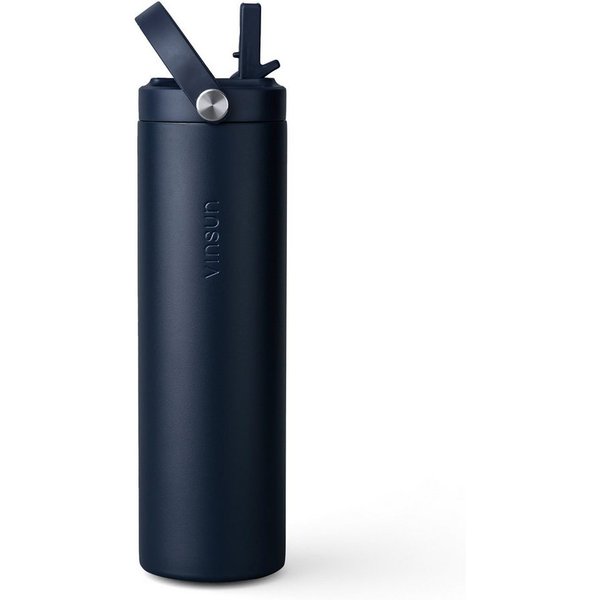 Vinsun Isolierflasche Thermoflasche 750ml mit Strohhalm - Sport Trinkflasche mit Tragegriff, Auslaufsicher, doppelwandig isoliert, geruchs- und geschmacksneutra