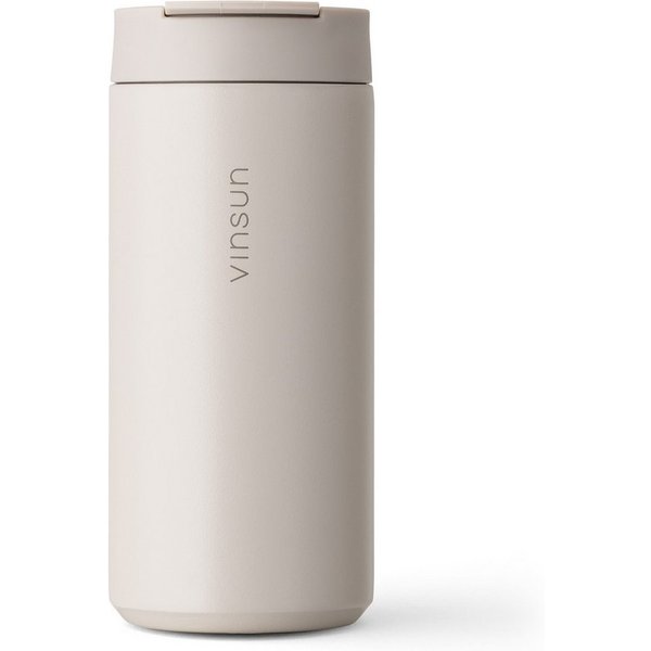 Vinsun Thermobecher Edelstahl Isolierbecher 350ml - Kaffeebecher doppelwandig isoliert, 2-tlg., Edelstahl, BPA frei, auslaufsicher, bruchfest, Kalt- und Heißget