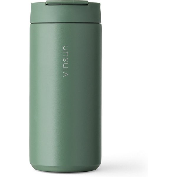 Vinsun Thermobecher Edelstahl Isolierbecher 350ml - Kaffeebecher doppelwandig isoliert, 2-tlg., Edelstahl, BPA frei, auslaufsicher, bruchfest, Kalt- und Heißget