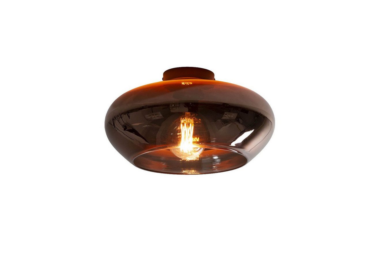 Vintagehaus Deckenleuchte Retro Deckenlampe Elevate Glas rund in kupferfarben – Bild 3 von 3