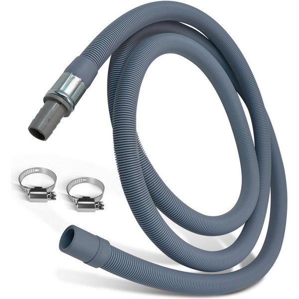 VIOKS Ablauf-Schlauchverlängerung SET: 1x Schlauchverlängerung plus 2x Schlauchschellen, Zubehör für Waschmaschine, Spülmaschine, Schlauch Länge 1 m / 1,5 m / 2