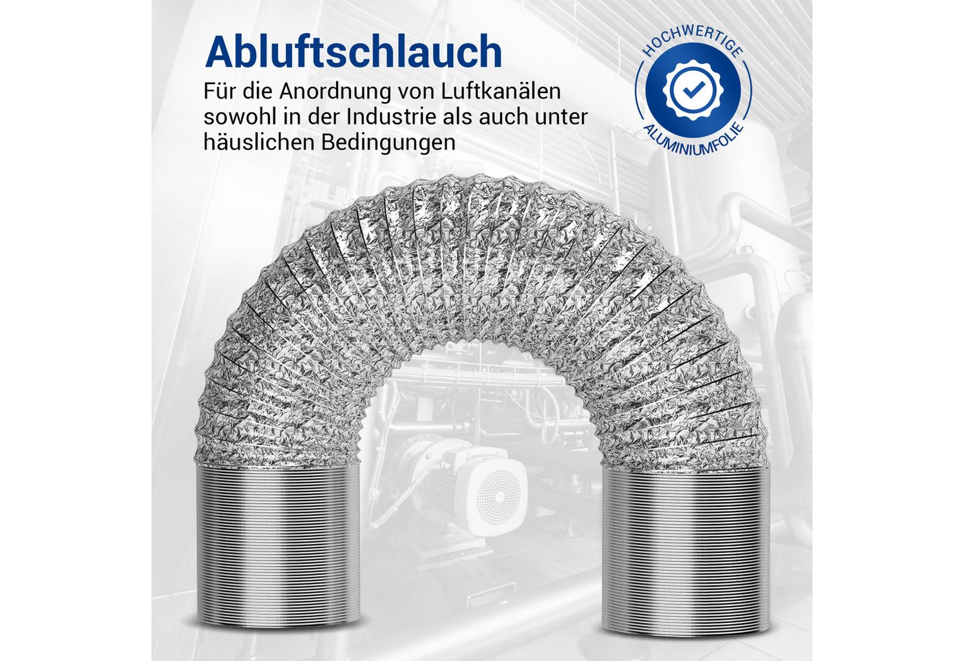 VIOKS Flexrohr Alu Abluftschlauch 100erR, 3 Meter universal für Lüftung Trockner Abzugshaube – Bild 2 von 5