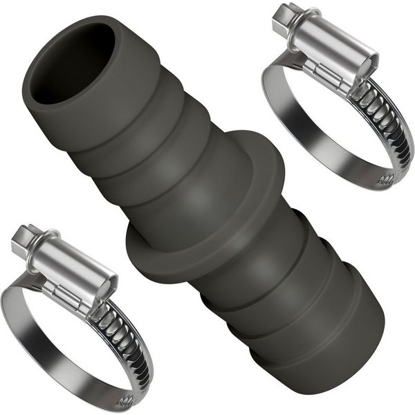VIOKS Schlauchverbinder Verbindungsstück Ablauchschlauchverbinder, mit 2 Schlachschellen 18-28mm für Spül- und Waschmaschine
