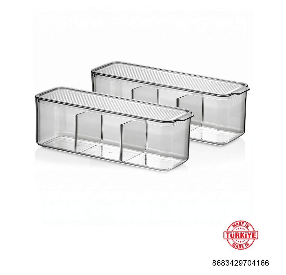 Vip Ahmet Küchenorganizer-Set Vorratsgläser, BPA-frei Kunststoff, 2er Set, 2x2,5L, (2 Stück Aufbewahrungsbehälter mit Trennfach, je 2,5 L), mit Feuchtigkeitskon – Bild 4 von 4