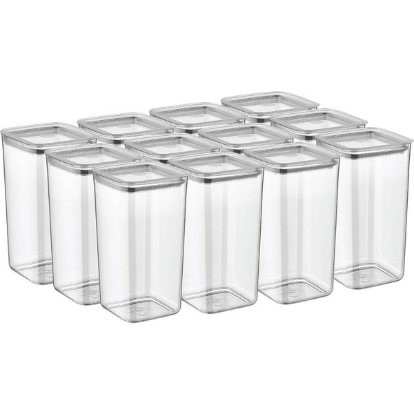 Vip Ahmet Vorratsdose Vorratsdosen mit Deckel, BPA-frei Kunststoff, 12-tlg, 12x1,2L, Kunststoff, (12-tlg., 12er-Set, 12x1,2L), mit Vakuumdeckel