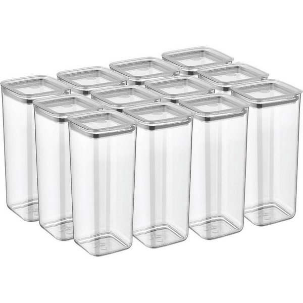 Vip Ahmet Vorratsdose Vorratsdosen mit Deckel, BPA-frei Kunststoff, 12-tlg, 12x1,7L, Kunststoff, (12-tlg., 12x1,7L, 12er-Set), mit Vakuumdeckel