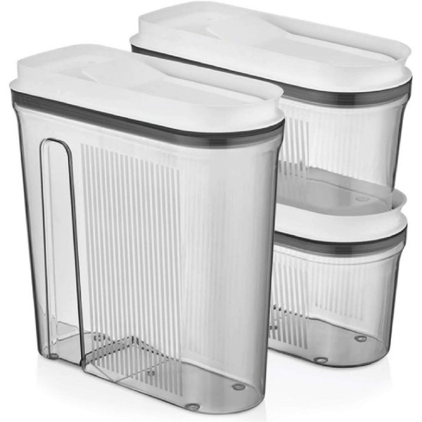 Vip Ahmet Vorratsdose Vorratsdosen mit Deckel, BPA-frei Kunststoff, (3er Set, 1x4L, 2x2L), Kunststoff, (3-tlg., 1 Stück 4 L, 2 Stück 2 L, 3er-Set), mit Vakuumde