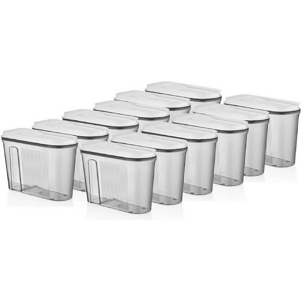 Vip Ahmet Vorratsdose Vorratsdosen mit Deckel, BPA-frei Kunststoff, 12-tlg, 12x3,2L, Kunststoff, (12-tlg., 12er-Set, 12x3,2L), Vakuumdeckel mit Ausgießöffnung
