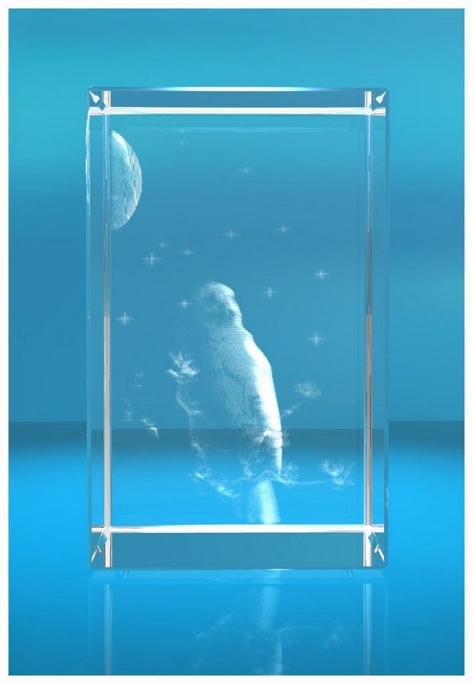 VIP-LASER Dekofigur 3D Glasquader Motiv: Eule, Hochwertige Geschenkbox, Made in Germany, Familienbetrieb – Bild 3 von 3
