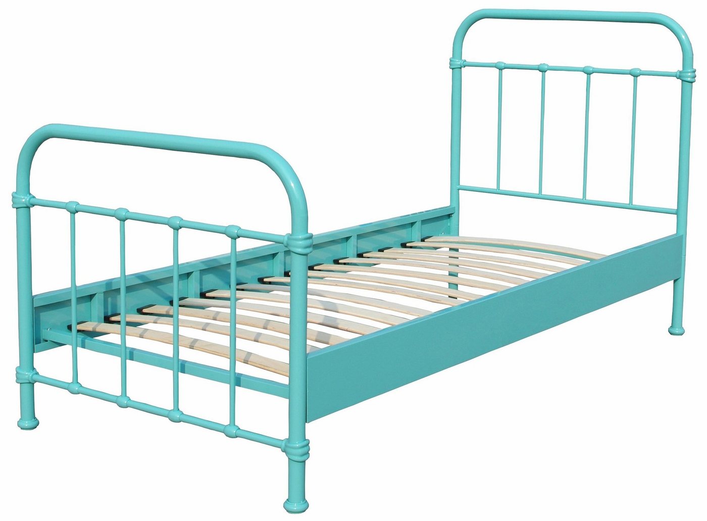 Vipack Einzelbett New York, Bettgestell Metall, pulverbeschichtet, in zeitlosem Design (H/T ca. 100x210cm, inkl. Lattenrost, sehr stabil gebaut), zwei Breiten u – Bild 2 von 5