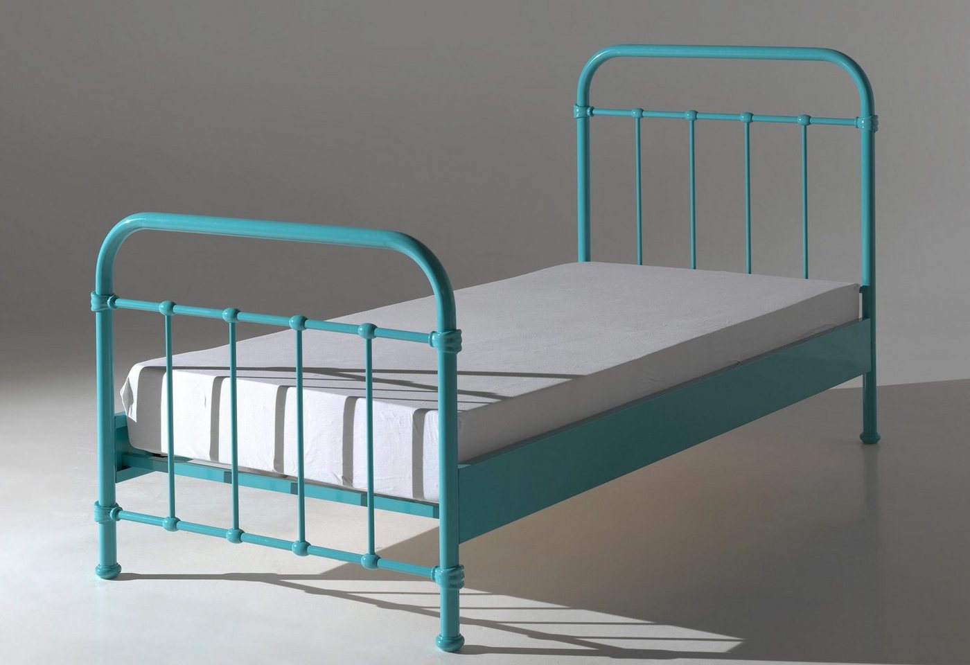 Vipack Einzelbett New York, Bettgestell Metall, pulverbeschichtet, in zeitlosem Design (H/T ca. 100x210cm, inkl. Lattenrost, sehr stabil gebaut), zwei Breiten u – Bild 3 von 5