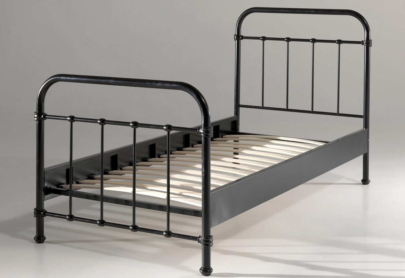 Vipack Einzelbett New York, Bettgestell Metall, pulverbeschichtet, in zeitlosem Design (H/T ca. 100x210cm, inkl. Lattenrost, sehr stabil gebaut), zwei Breiten u – Bild 2 von 5