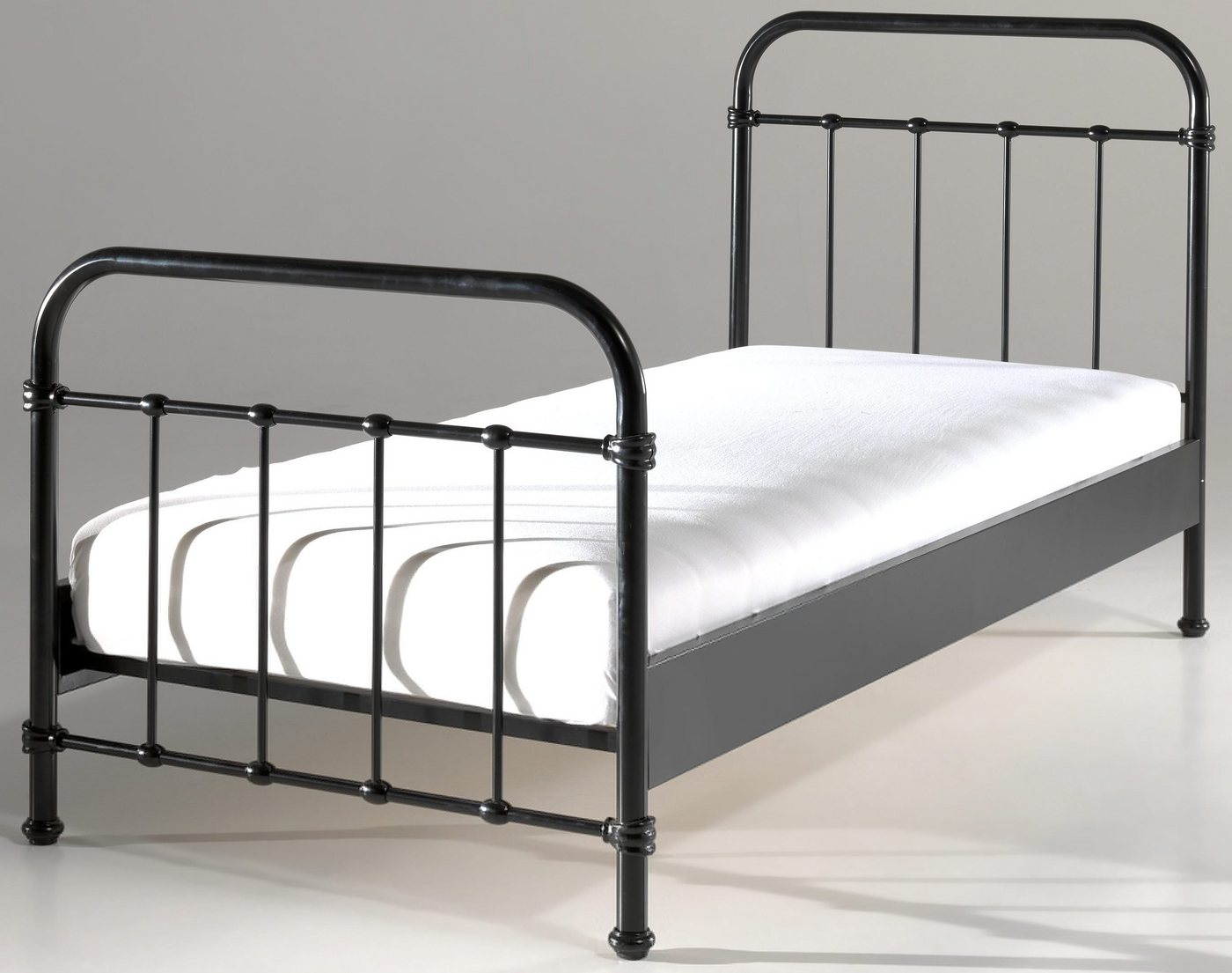 Vipack Einzelbett New York, Bettgestell Metall, pulverbeschichtet, in zeitlosem Design (H/T ca. 100x210cm, inkl. Lattenrost, sehr stabil gebaut), zwei Breiten u – Bild 3 von 5