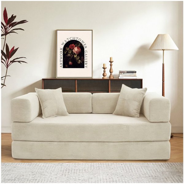 Vipbear Schlafsofa 5-in-1 Wandelsofa Cord, 300kg Belastbarkeit, 1 Teile, 2-sitzer, 200x100cm, verschiedene Farben verfügbar