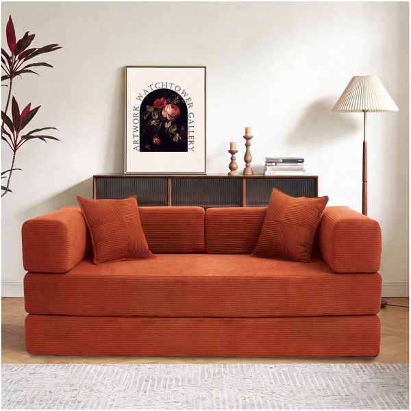 Vipbear Schlafsofa 5-in-1 Wandelsofa Cord, 300kg Belastbarkeit, 1 Teile, 2-sitzer, 200x100cm, verschiedene Farben verfügbar
