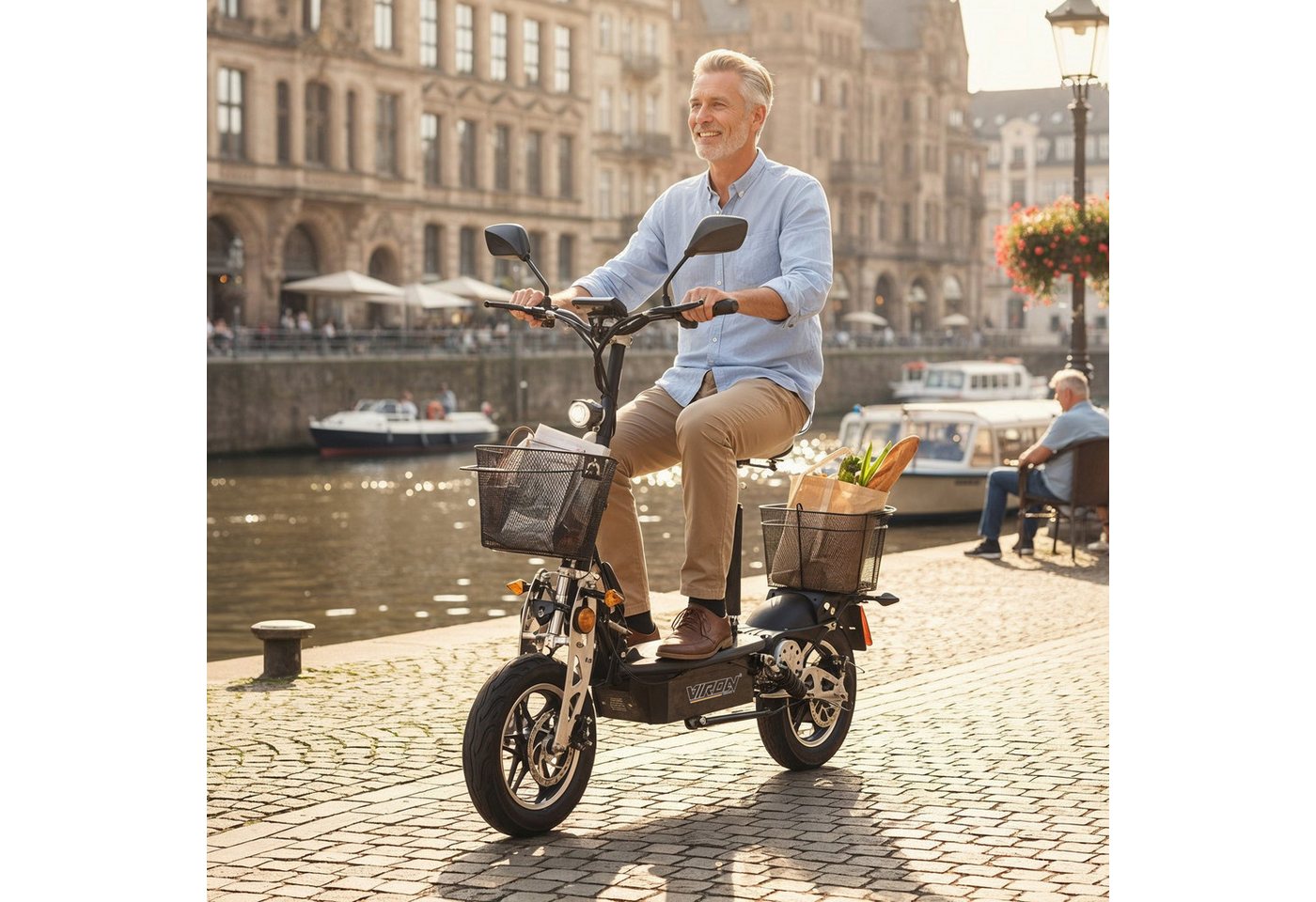 Viron E-Scooter 1000W VR-1500-EEC mit Straßenzulassung ABE, 35.00 km/h, Elektro Scooter Elektroroller Moped Zulassung Roller EScooter Faltbar – Bild 3 von 5