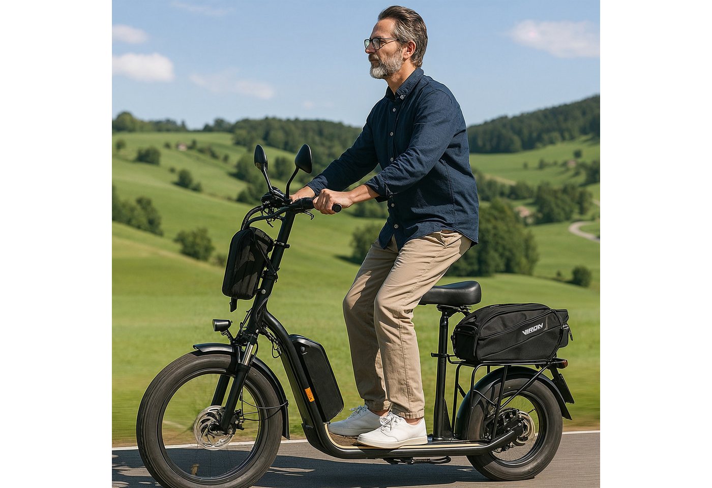 Viron E-Scooter XI-1500-EEC mit Straßenzulassung ABE, Elektro Scooter Elektroroller Moped Zulassung Roller EScooter Faltbar – Bild 4 von 5