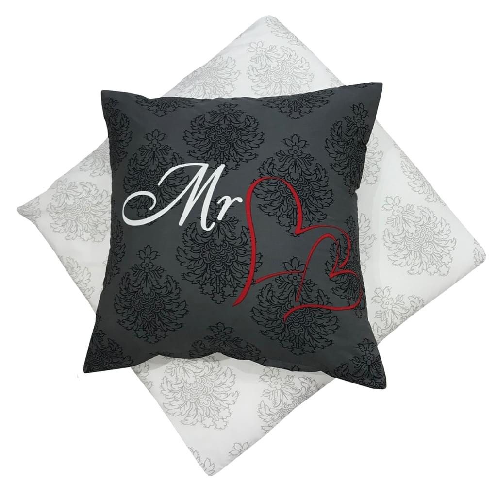Visaggio Bettwäsche Allergiker geeignet 135x200 oder 155x220, Microfaser, 4 teilig, Partnerbettwäsche Mr & Mrs mit Ornamenten – Bild 5 von 5